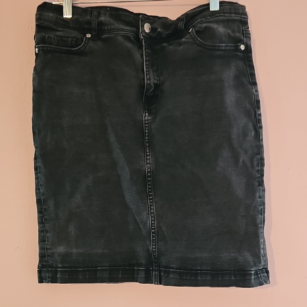 Black Denim Skirt